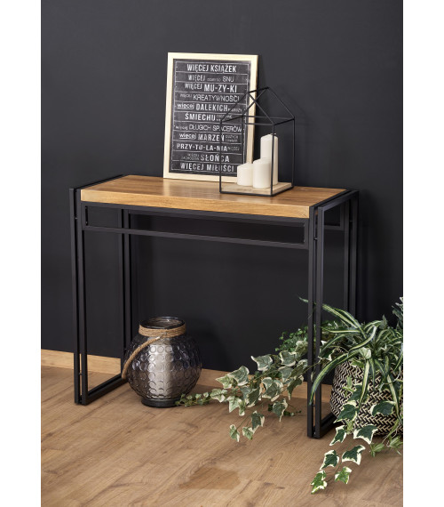 BOLIVAR KN1 konsolka dąb złoty / czarny (1p1szt)