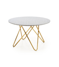 BONELLO stół, blat - popielaty marmur, nogi - złoty (2p1szt)