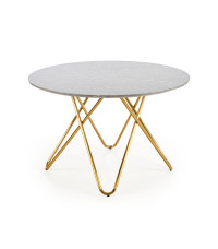 BONELLO stół, blat - popielaty marmur, nogi - złoty (2p1szt)