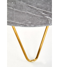 BONELLO stół, blat - popielaty marmur, nogi - złoty (2p1szt)