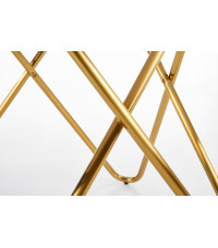 BONELLO stół, blat - popielaty marmur, nogi - złoty (2p1szt)