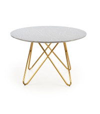 BONELLO stół, blat - popielaty marmur, nogi - złoty (2p1szt)