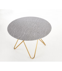 BONELLO stół, blat - popielaty marmur, nogi - złoty (2p1szt)