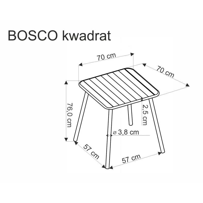 BOSCO stół kwadrat biały (2p1szt)
