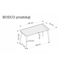 BOSCO stół prostokąt  biały (2p1szt)