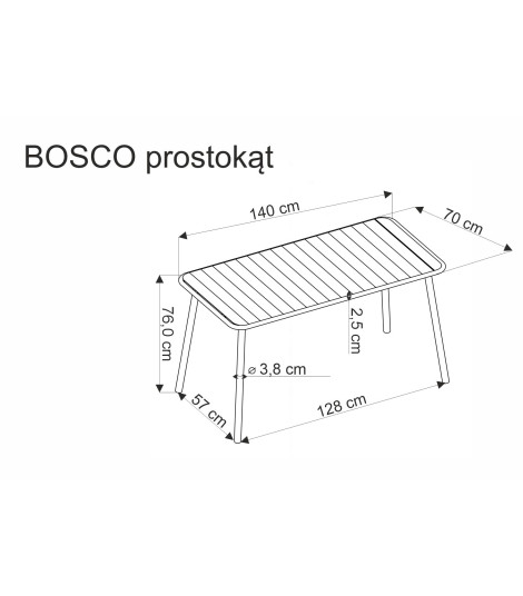BOSCO stół prostokąt  czarny (2p1szt)