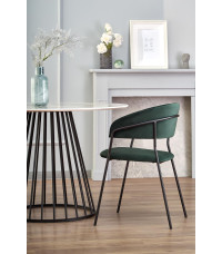 BRODWAY stół blat - biały marmur, noga - czarny (2p1szt)