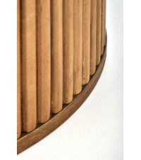 BRUNO stół okrągły, biały marmur / orzechowy (2p1szt)