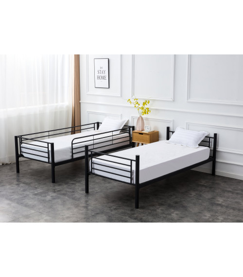 BUNKY łóżko piętrowe / opcja dwóch łóżek pojedynczych 90, czarny (2p1szt)