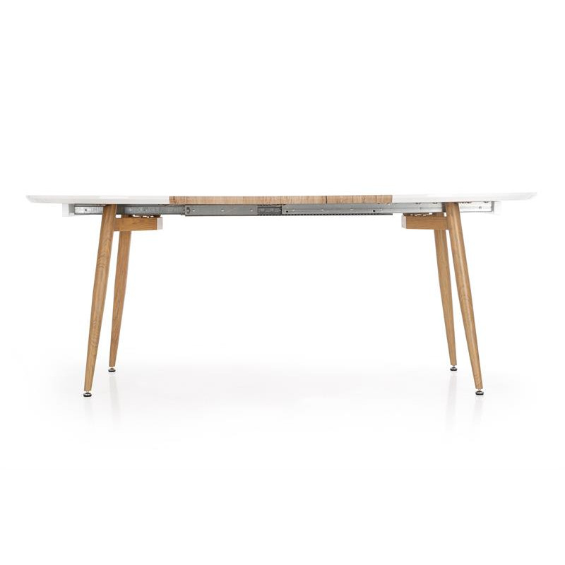 CALIBER stół rozkładany biały / dąb san remo (1p1szt)