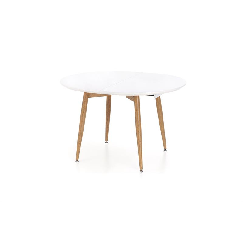 CALIBER stół rozkładany biały / dąb san remo (1p1szt)