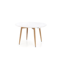 CALIBER stół rozkładany biały / dąb san remo (1p1szt)