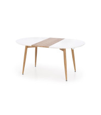 CALIBER stół rozkładany biały / dąb san remo (1p1szt)