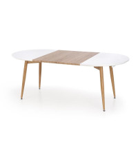 CALIBER stół rozkładany biały / dąb san remo (1p1szt)