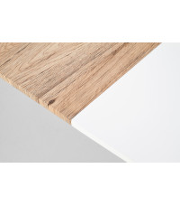 CALIBER stół rozkładany biały / dąb san remo (1p1szt)