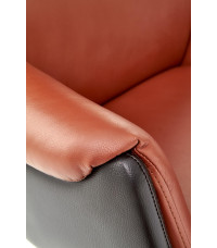 CALVANO fotel gabinetowy ciemny brąz / jasny brąz