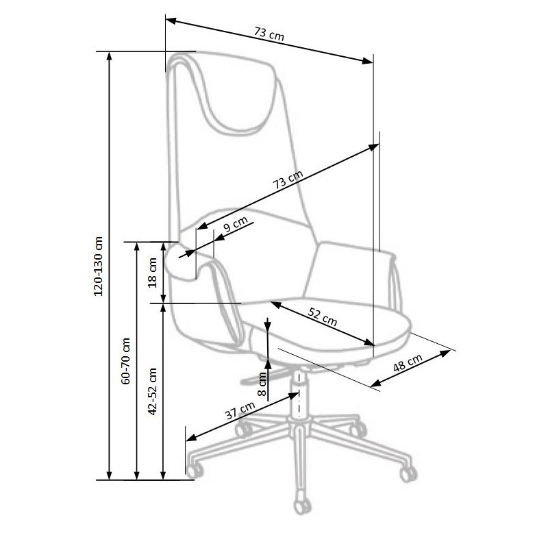 CALVANO fotel gabinetowy ciemny brąz / jasny brąz