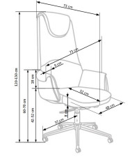 CALVANO fotel gabinetowy ciemny brąz / jasny brąz