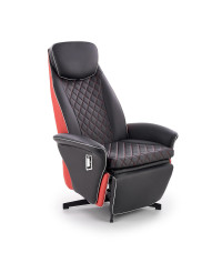 CAMARO fotel wypoczynkowy czarny / czerwony (1p1szt)