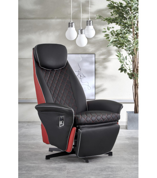 CAMARO fotel wypoczynkowy czarny / czerwony (1p1szt)
