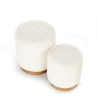 CANCUN zestaw 2 puf, kremowy / naturalny (1p1kpl)