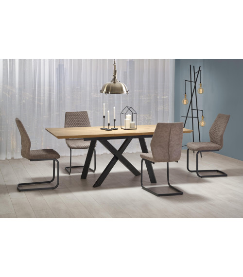 CAPITAL stół 160-200 cm, dąb złoty / czarny  (2p1szt )