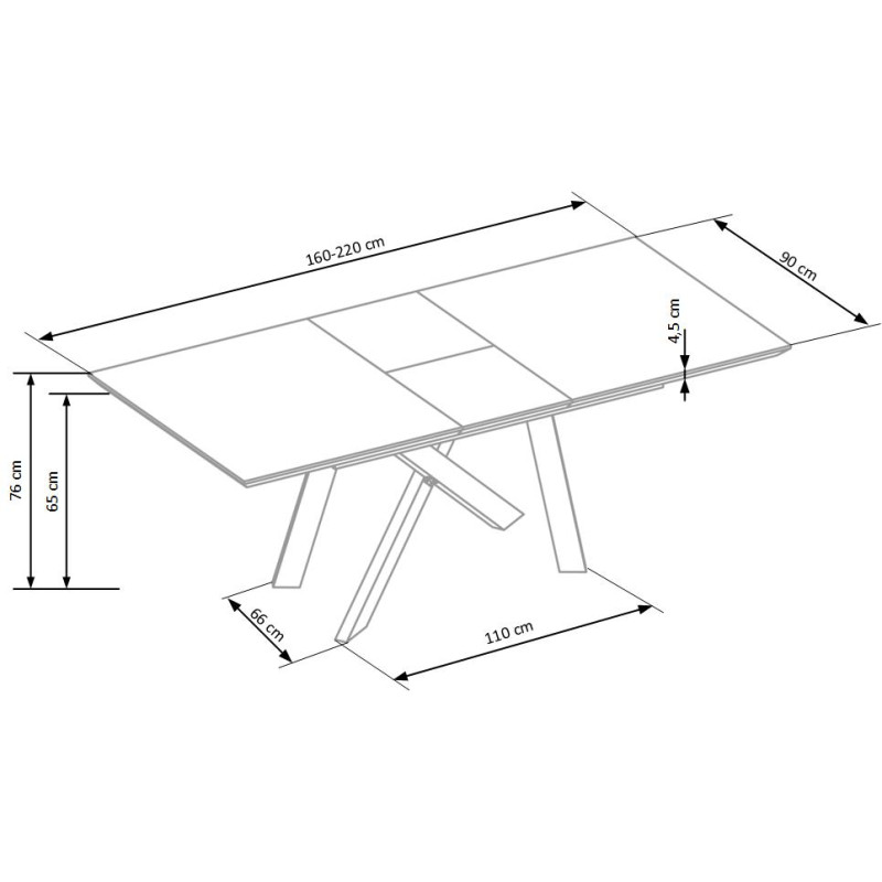CAPITAL stół 160-200 cm, dąb złoty / czarny  (2p1szt )