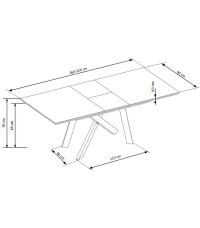 CAPITAL stół 160-200 cm, dąb złoty / czarny  (2p1szt )
