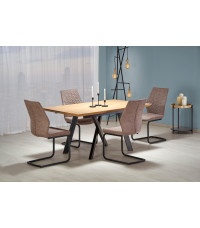 CAPITAL stół 180-240 cm, dąb złoty / czarny (2p1szt)