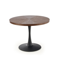 CARMELO stół okrągły, blat - orzech, noga - czarny (3p1szt)