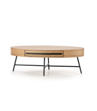 CAROLINA ława dąb złoty/czarny (1p1szt)