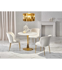 CASEMIRO stół blat - biały marmur, noga - złoty (2p1szt)