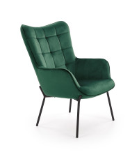 CASTEL fotel wypoczynkowy czarny / ciemny zielony