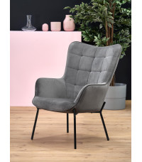 CASTEL fotel wypoczynkowy czarny / jasny popiel