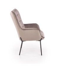 CASTEL fotel wypoczynkowy czarny / jasny popiel