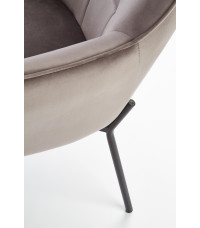 CASTEL fotel wypoczynkowy czarny / jasny popiel