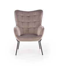 CASTEL fotel wypoczynkowy czarny / jasny popiel