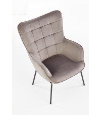 CASTEL fotel wypoczynkowy czarny / jasny popiel