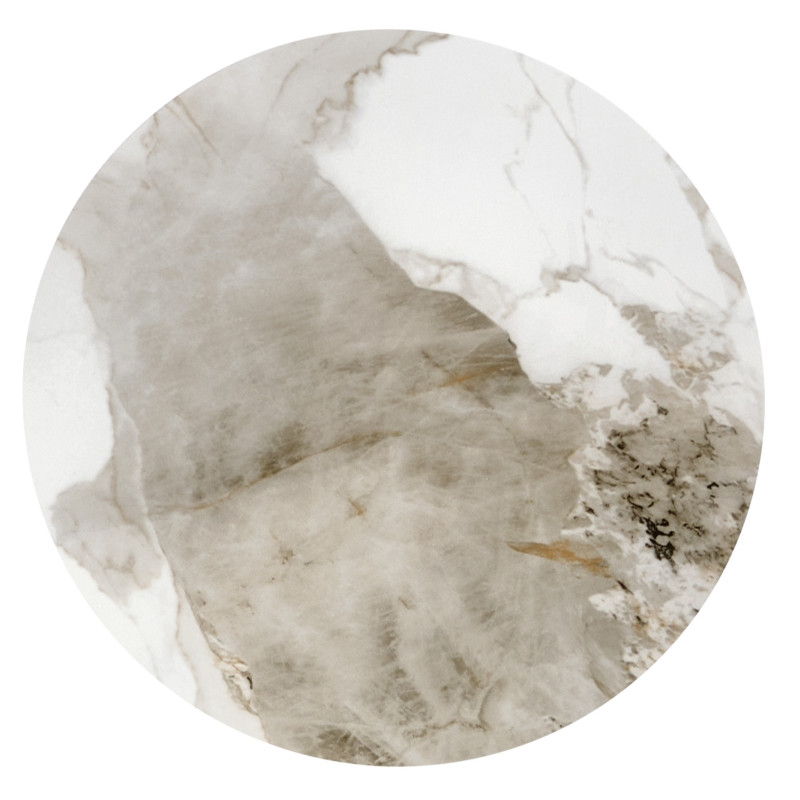 CECILIA_S ława biały marmur / popielaty / złoty (2p1szt)