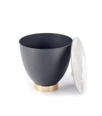 CECILIA_S ława biały marmur / popielaty / złoty (2p1szt)