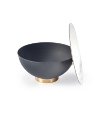 CECILIA ława biały marmur / popielaty / złoty (2p1szt)