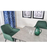 CHARLES stół rozkładany, blat - popielaty marmur, nogi - czarny