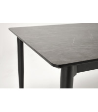 CHARLES stół rozkładany, blat - popielaty marmur, nogi - czarny