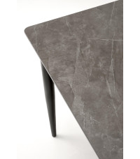 CHARLES stół rozkładany, blat - popielaty marmur, nogi - czarny