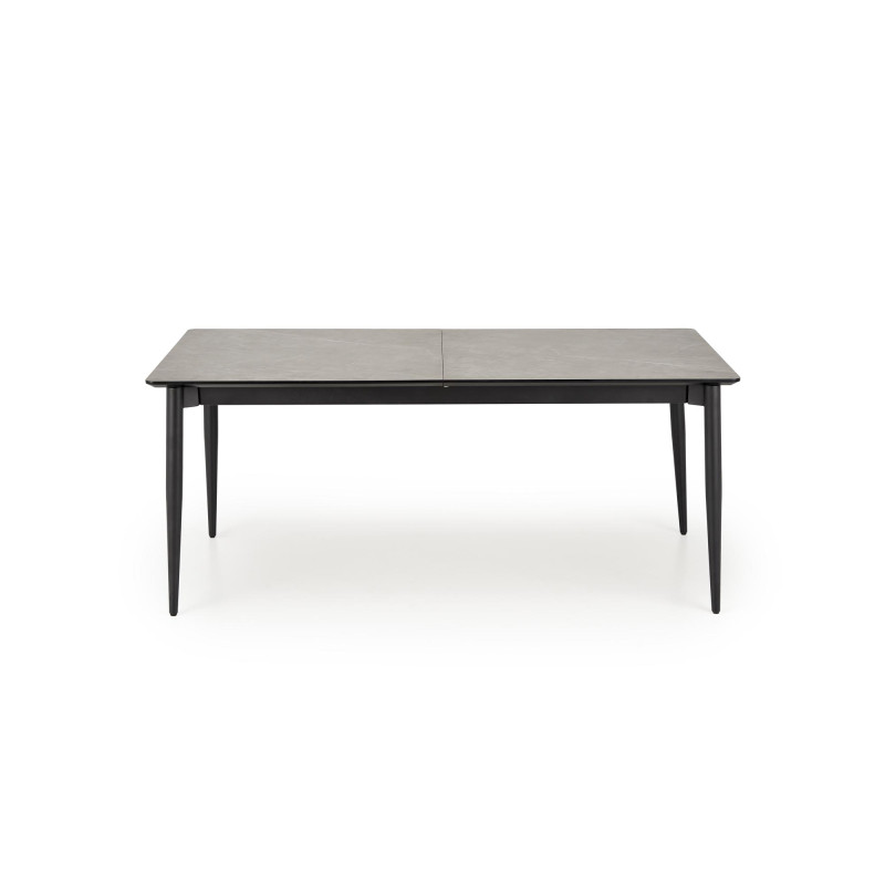 CHARLES stół rozkładany, blat - popielaty marmur, nogi - czarny