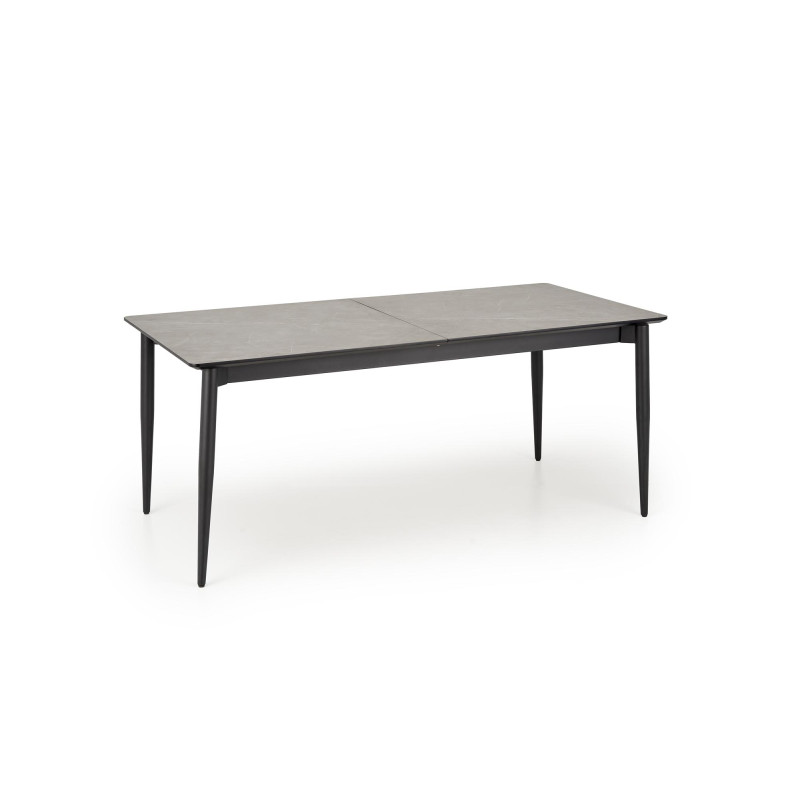 CHARLES stół rozkładany, blat - popielaty marmur, nogi - czarny