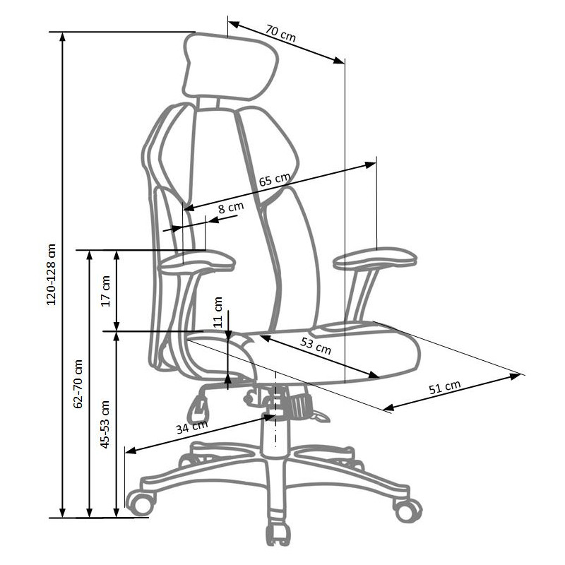 CHRONO fotel gabinetowy biało-czarny