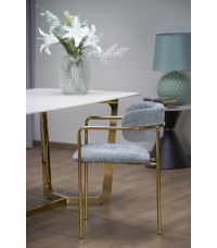CLEMENTE stół blat - biały marmur, nogi - złoty (2p1szt)