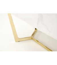 CLEMENTE stół blat - biały marmur, nogi - złoty (2p1szt)