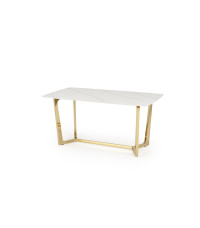 CLEMENTE stół blat - biały marmur, nogi - złoty (2p1szt)